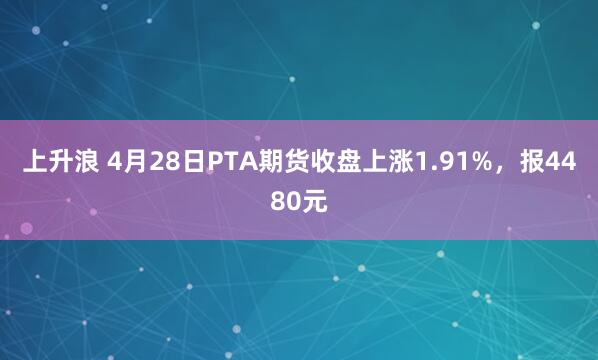 上升浪 4月28日PTA期货收盘上涨1.91%，报4480元