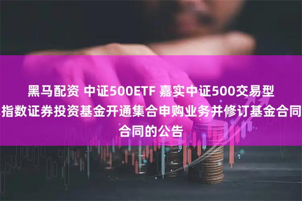 黑马配资 中证500ETF 嘉实中证500交易型开放式指数证券投资基金开通集合申购业务并修订基金合同的公告