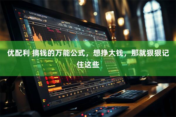 优配利 搞钱的万能公式，想挣大钱，那就狠狠记住这些